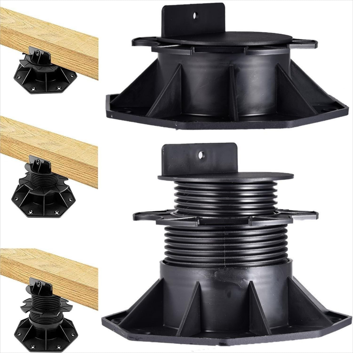 12-Pack Adjustable Deck Support Pedestal – Elevate Floors from 2-3/8″ to 5-1/2″