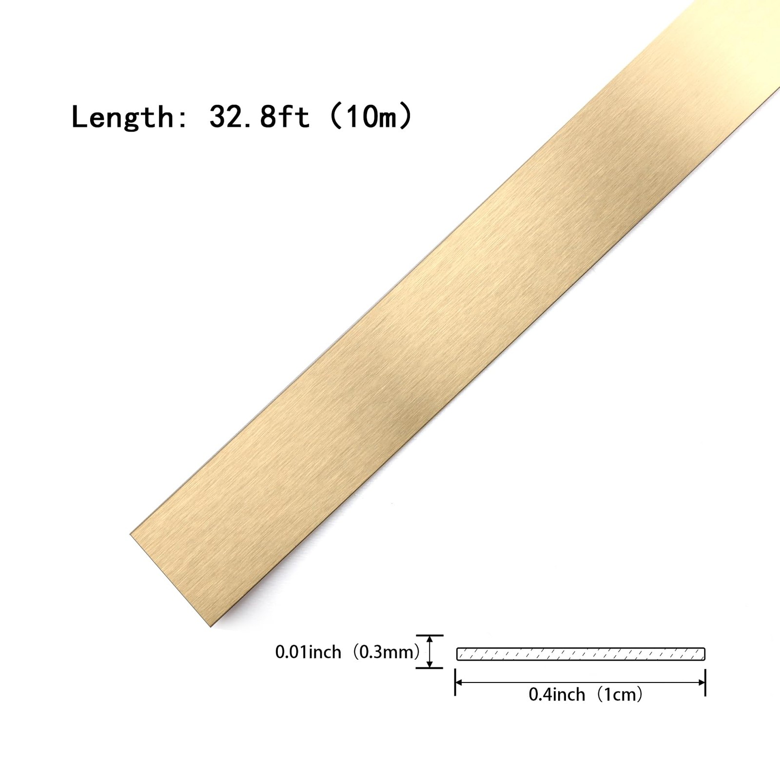Gold Metalized Brushed Finish Molding Trim, Peel and Stick Strip for Mirror F…