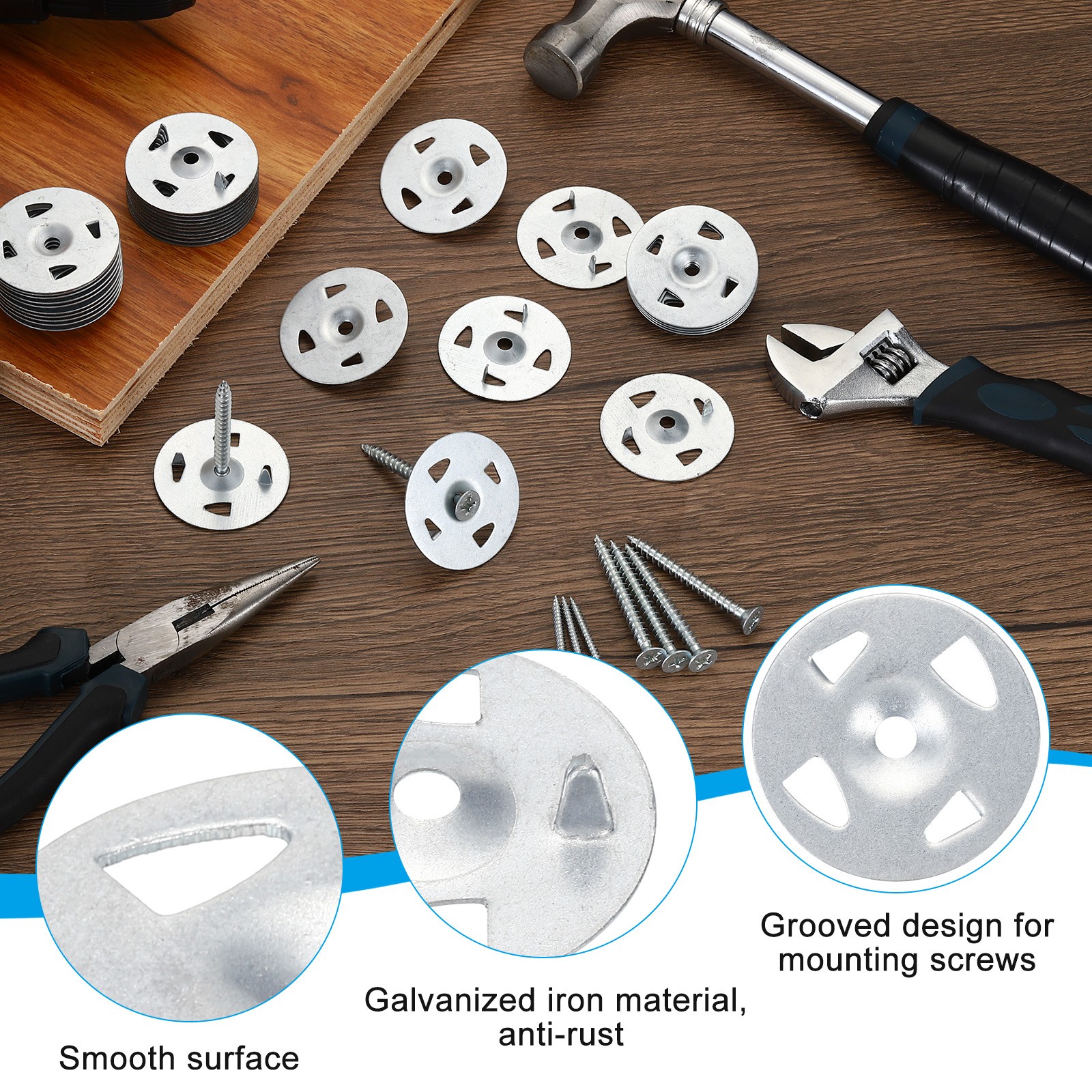 41mm Insulation Washers, 150pcs Metal Insulation Washers Perforated Washers