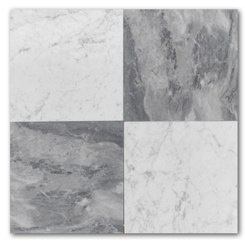 K44H Bardiglio Gray Dark Grey Marble 12 x 12 Tile Honed