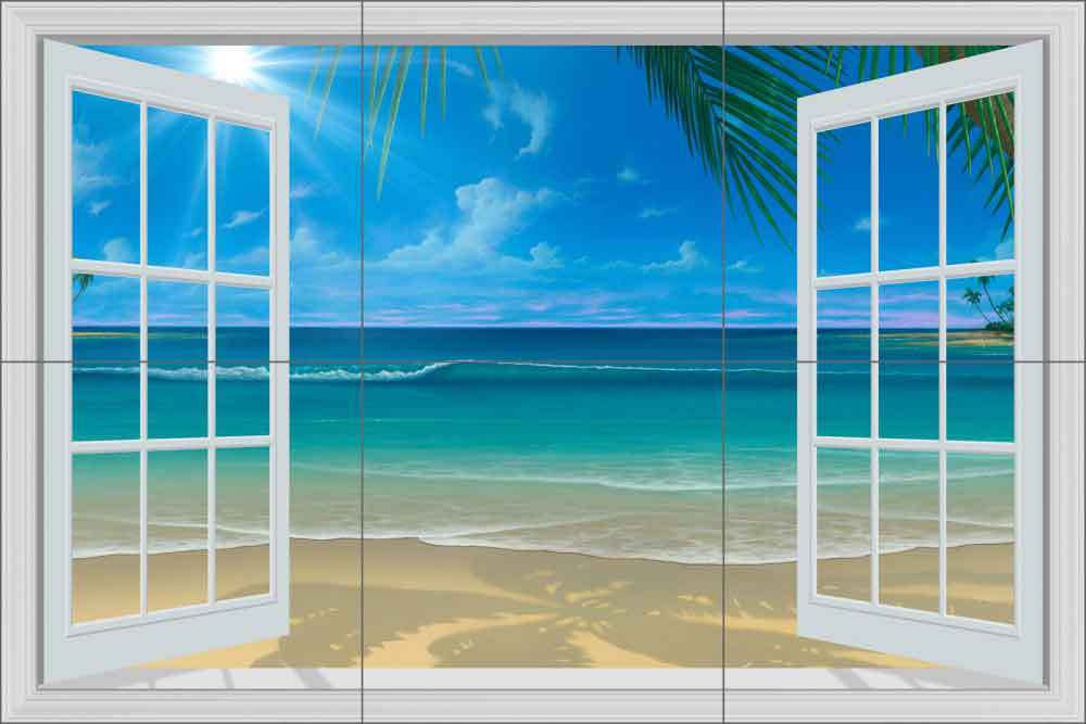 Tile Mural Backsplash Ceramic Miller Tropical Beach Seascape Art DMA2026