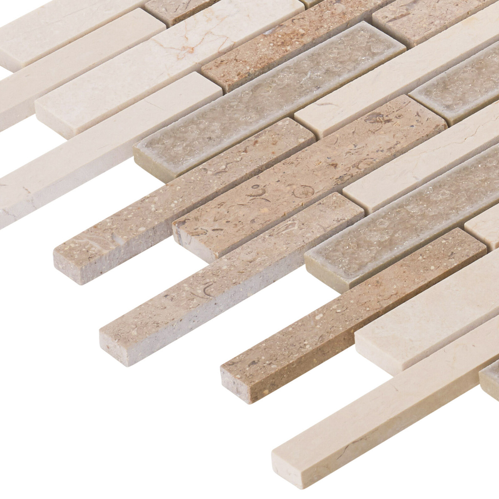 Beige Sand Crema Marfil Marble Stone Glass Mosaic Tile Kitchen Wall Backsplash