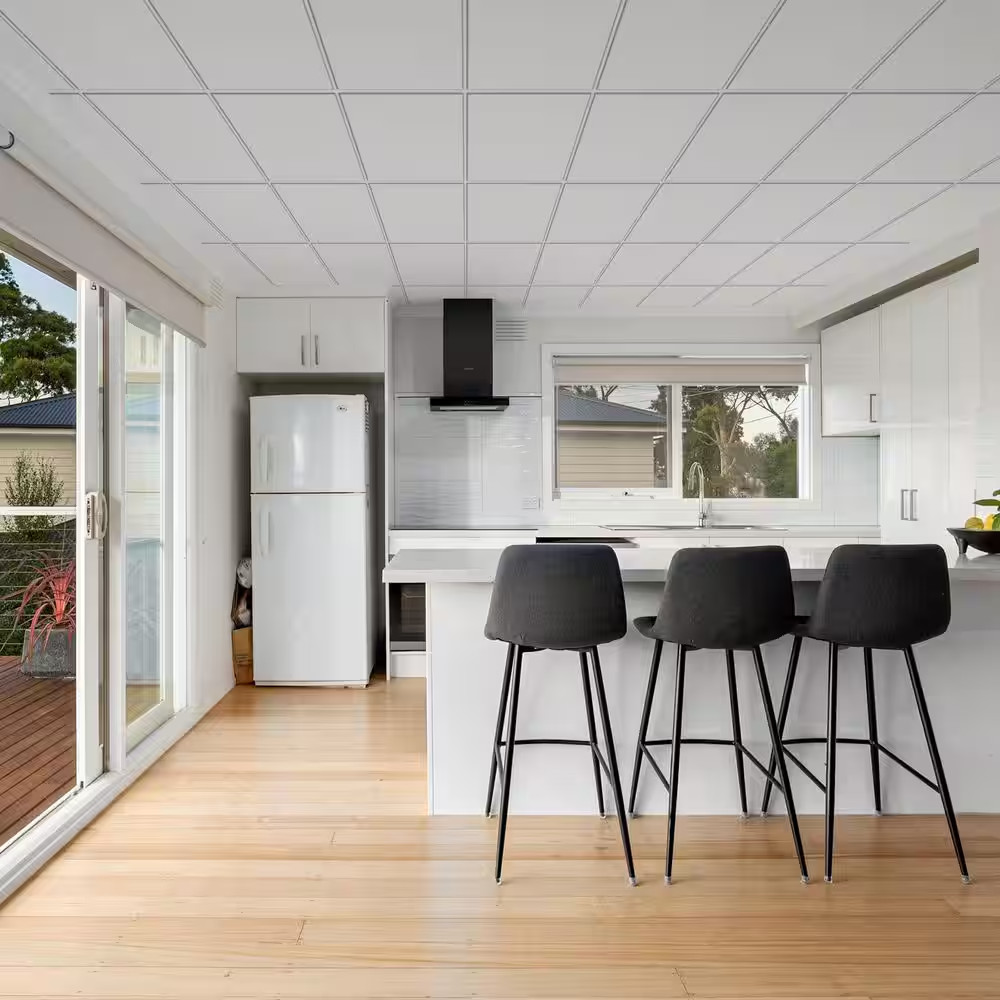 2 Ft. X 2 Ft. Smooth White High-Grade PVC Drop Ceiling Tile, Waterproof, Washabl