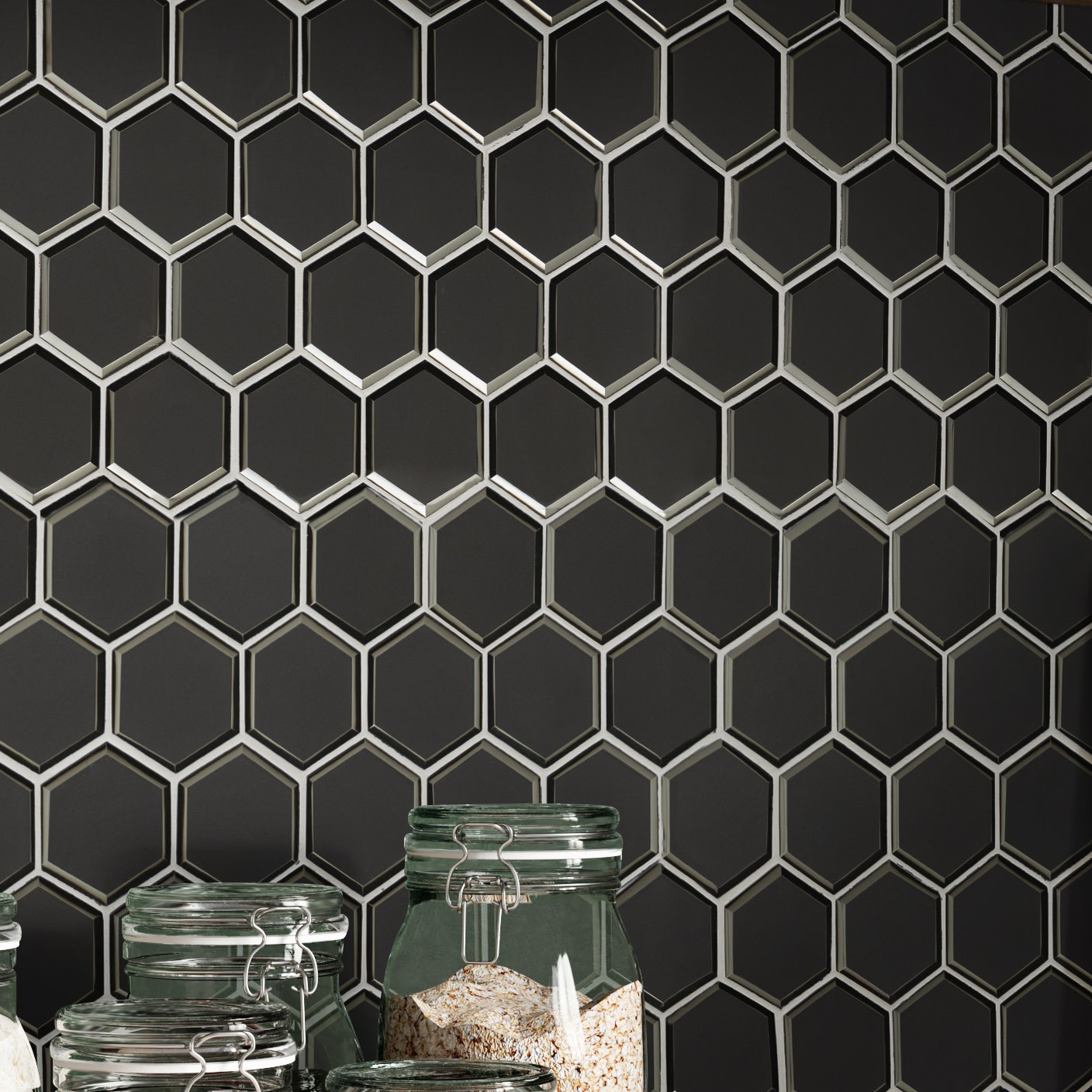 Ackland AKM-G-RI3X3BHX-CA Rivella – 11″ x 12″ Glass Geometric – Sage Edge