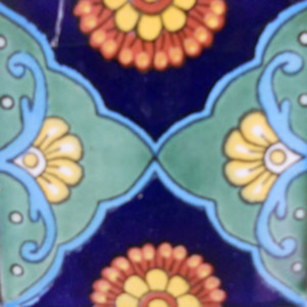C#095) MEXICAN TILES CERAMIC HAND MADE SPANISH INFLUENCE TALAVERA MOSAIC ART