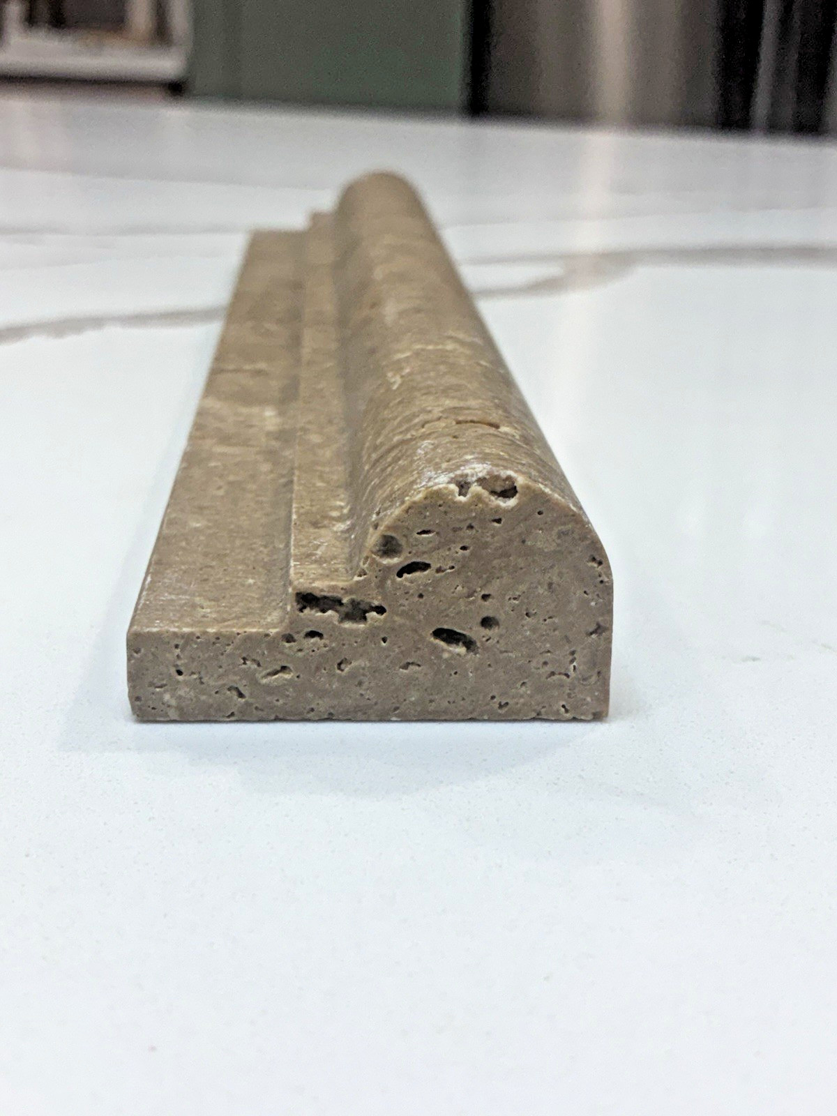 2″ X 12″ Walnut Travertine Chair Rail Ogee Profile Trim Molding Wall Tile