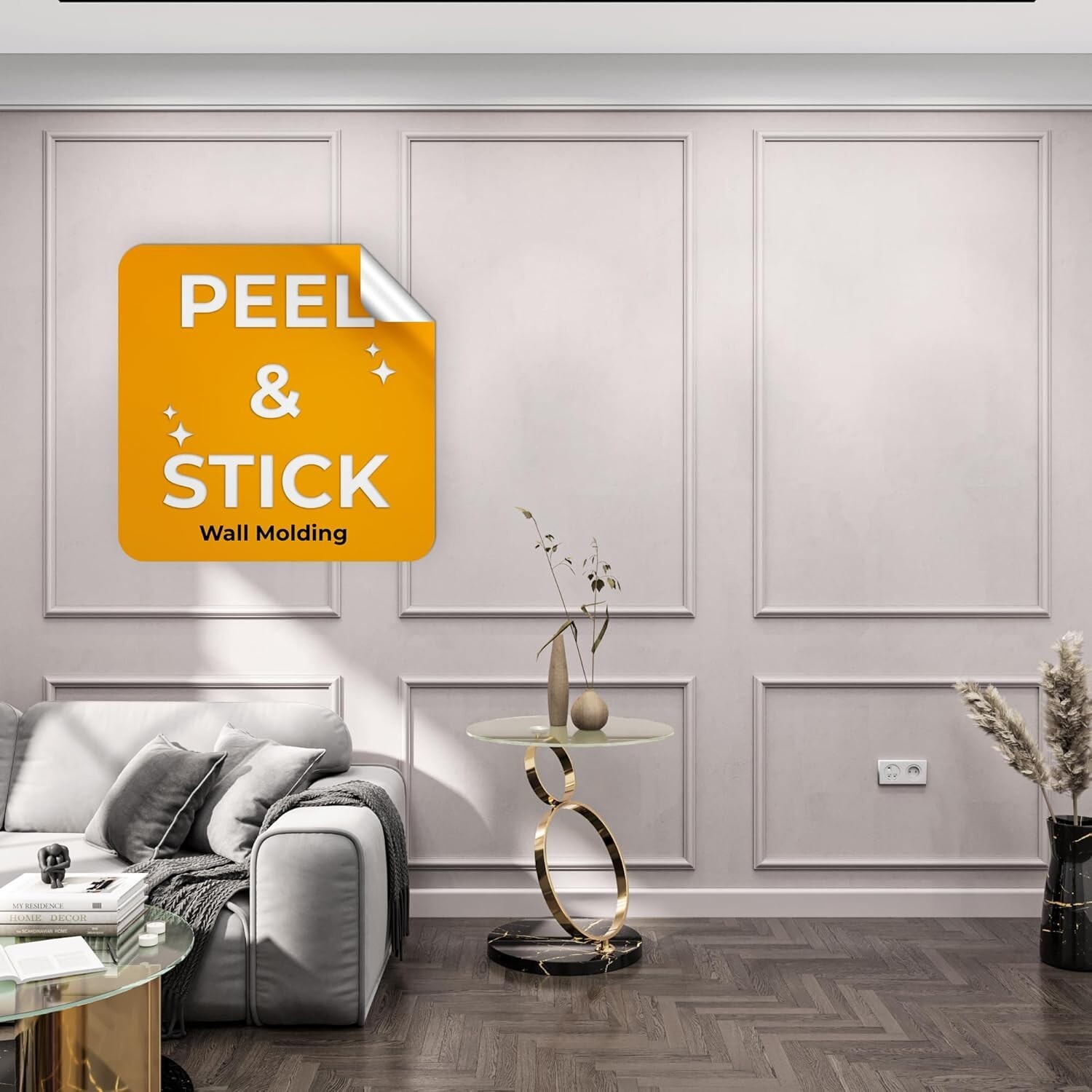 Birdeco – Peel and Stick Pre-Cut Wall molding kit – Factory Primed Wall molding