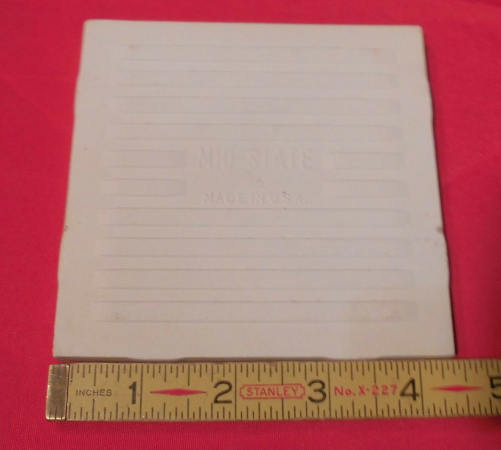1 pc. *Pine Green* Bullnose Ceramic Tile 4-3/8″ by Mid-State Co. Glossy NEW