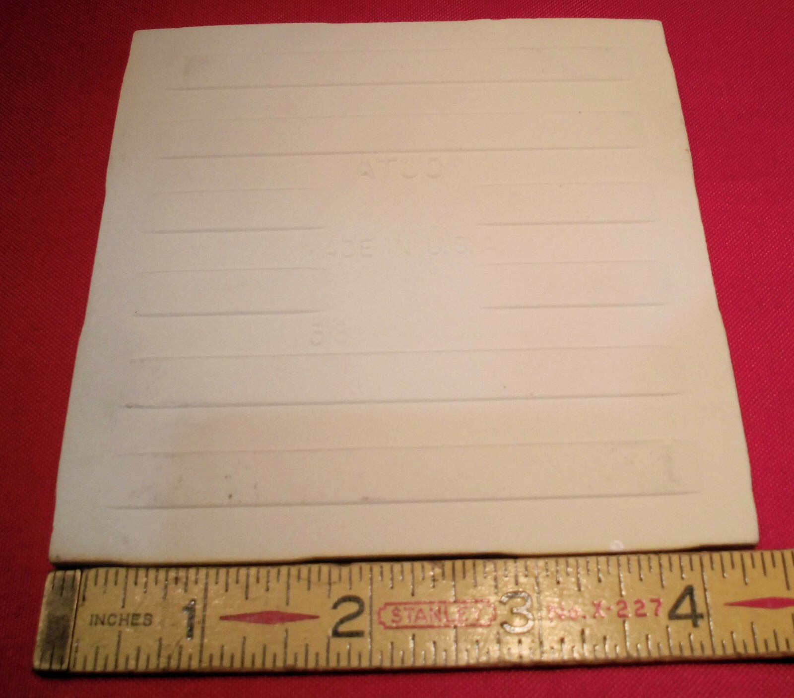 1 pc. Vintage 4-3/8″ Salt & Pepper Glossy Ceramic Tile by ATCO Made USA NEW
