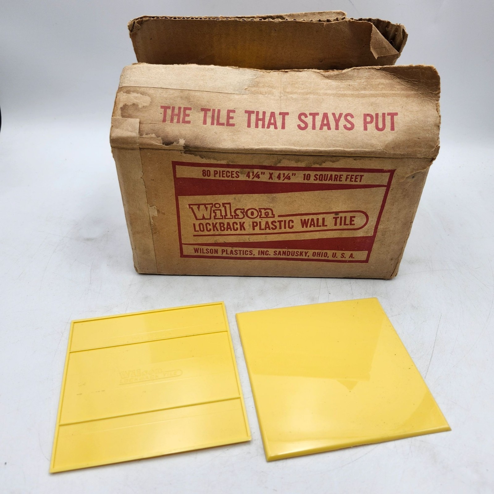 Wilson Lockback Plastic Wall Tile Yellow 80 Pieces 10 Sq Ft Original Box 4.25in