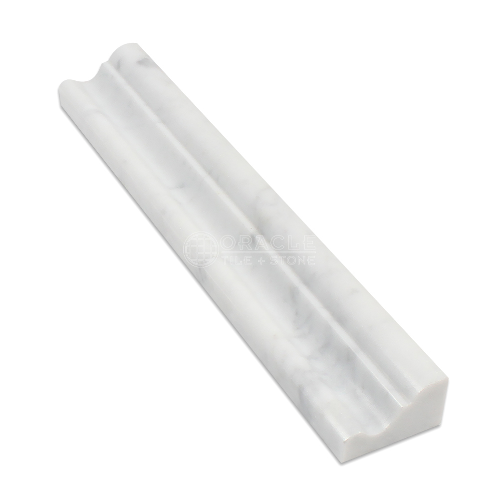 Carrara White Italian (Bianco Carrara) Marble Crown Mercer Trim Molding