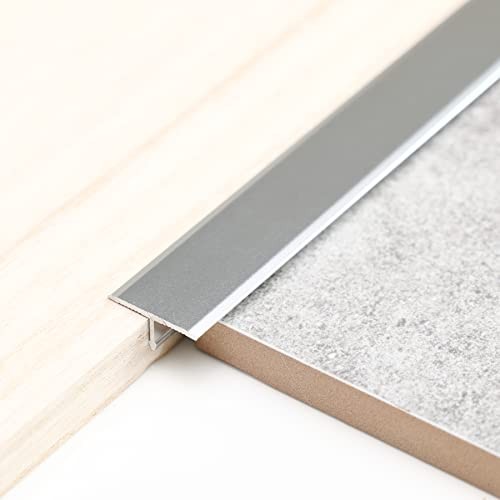 Pcs Aluminum T Molding Trim & Floor Transition 2.9ft x 0.8in 3 Matte Silver
