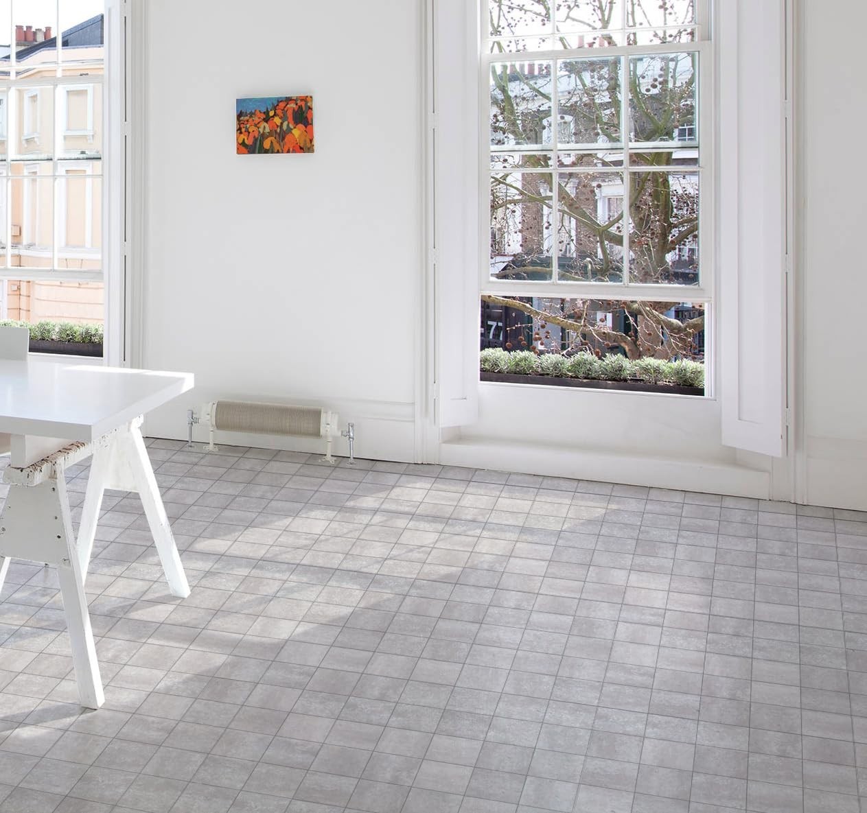 W&S 1-Sheet Peel and Stick Floor Tile, Warm Grey Stick on Backplash for Kitch…