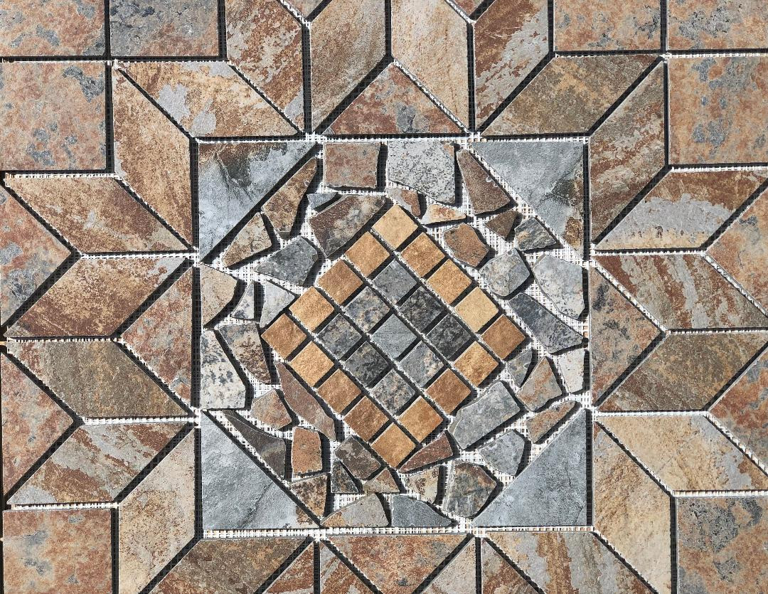 36″ x 36″ Tile Medallion Mosaic Mural – Home Depot Slate look tile series