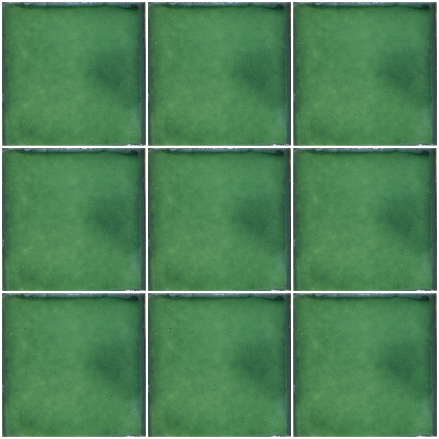 100 TILES Ceramic MEXICAN Handmade 2×2 Mexico Pottery 2-S002 Washed Green