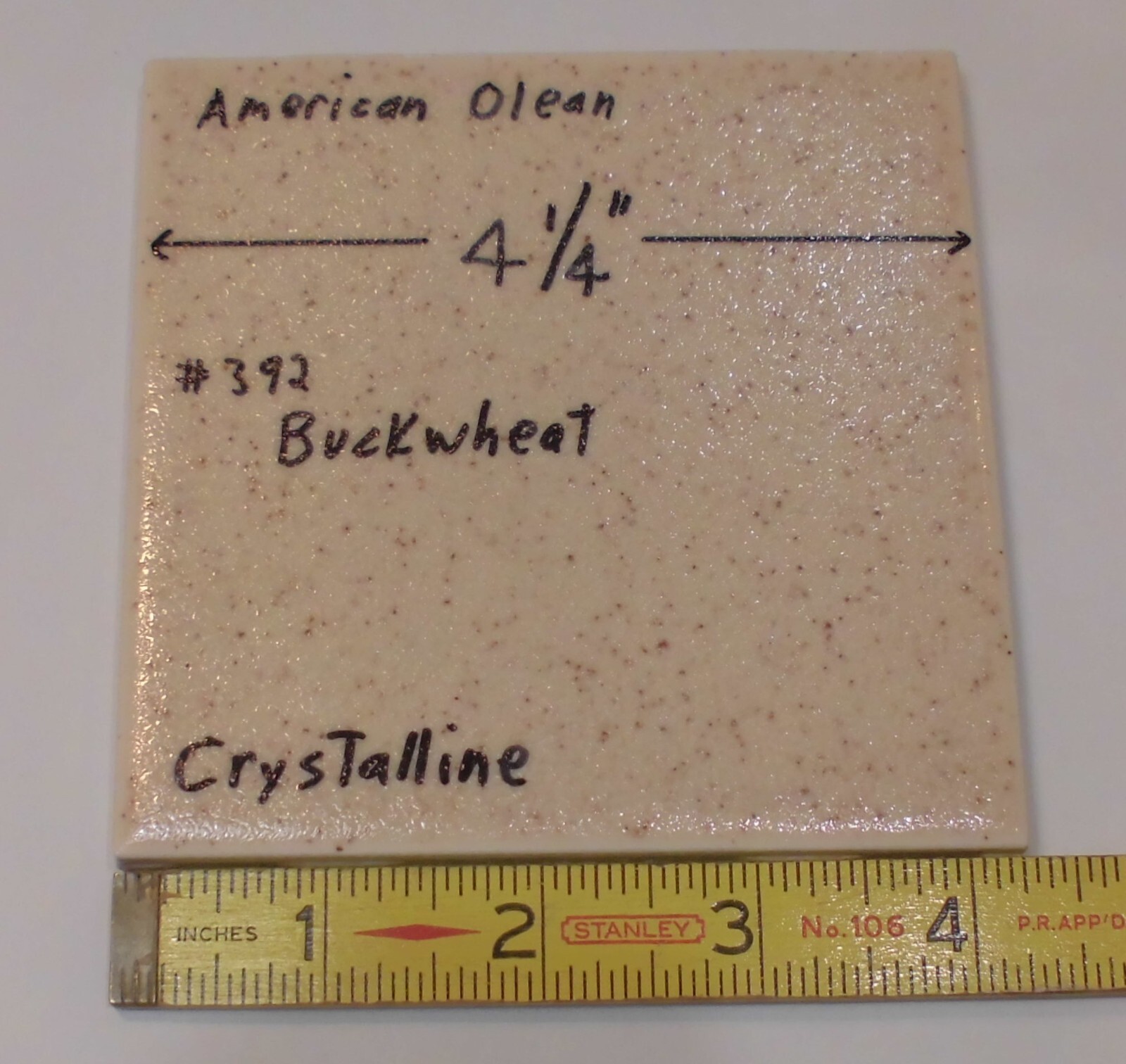 1 pc. Buckwheat/Browns: 4-1/4″ Ceramic Tile: Matte-Crystalline, American Olean