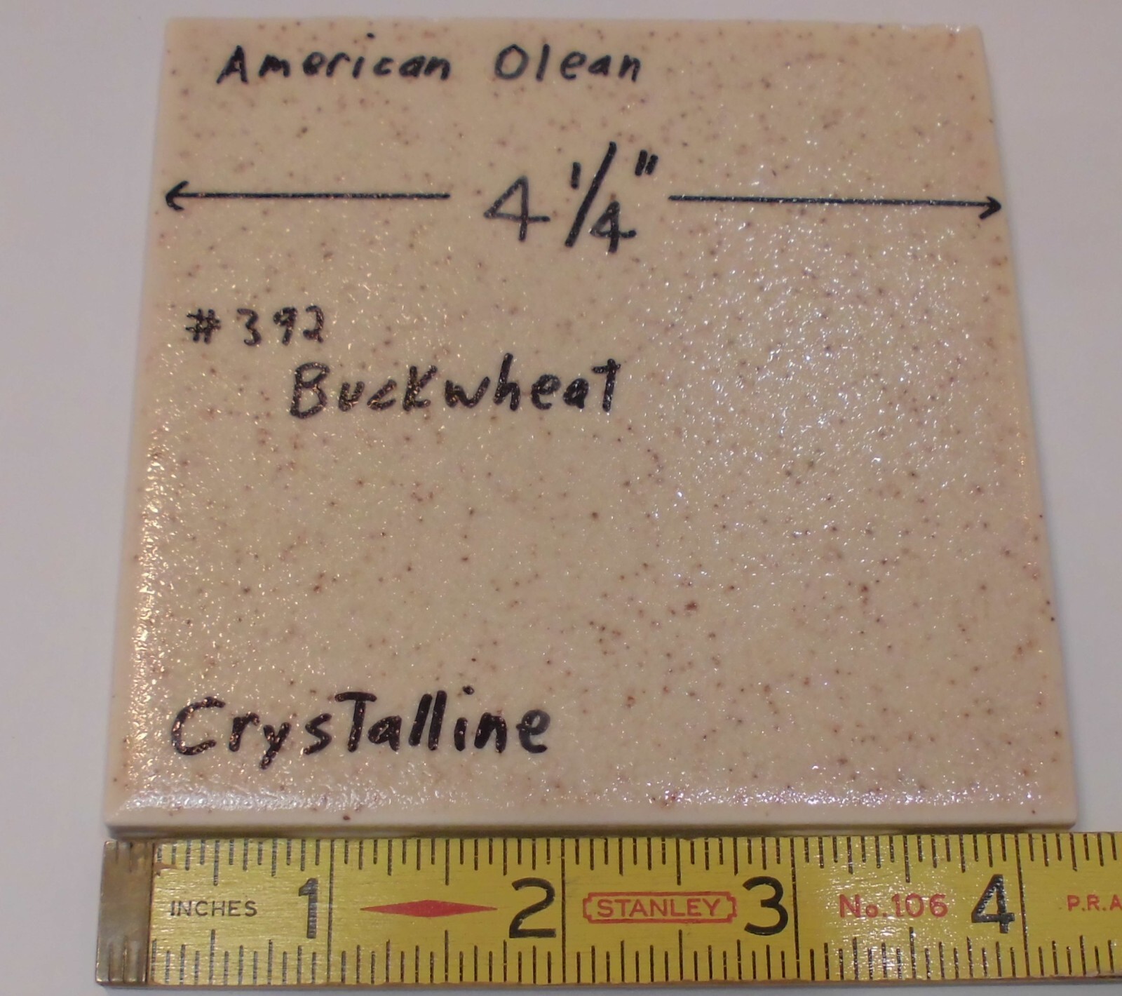 1 pc. Buckwheat/Browns: 4-1/4″ Ceramic Tile: Matte-Crystalline, American Olean