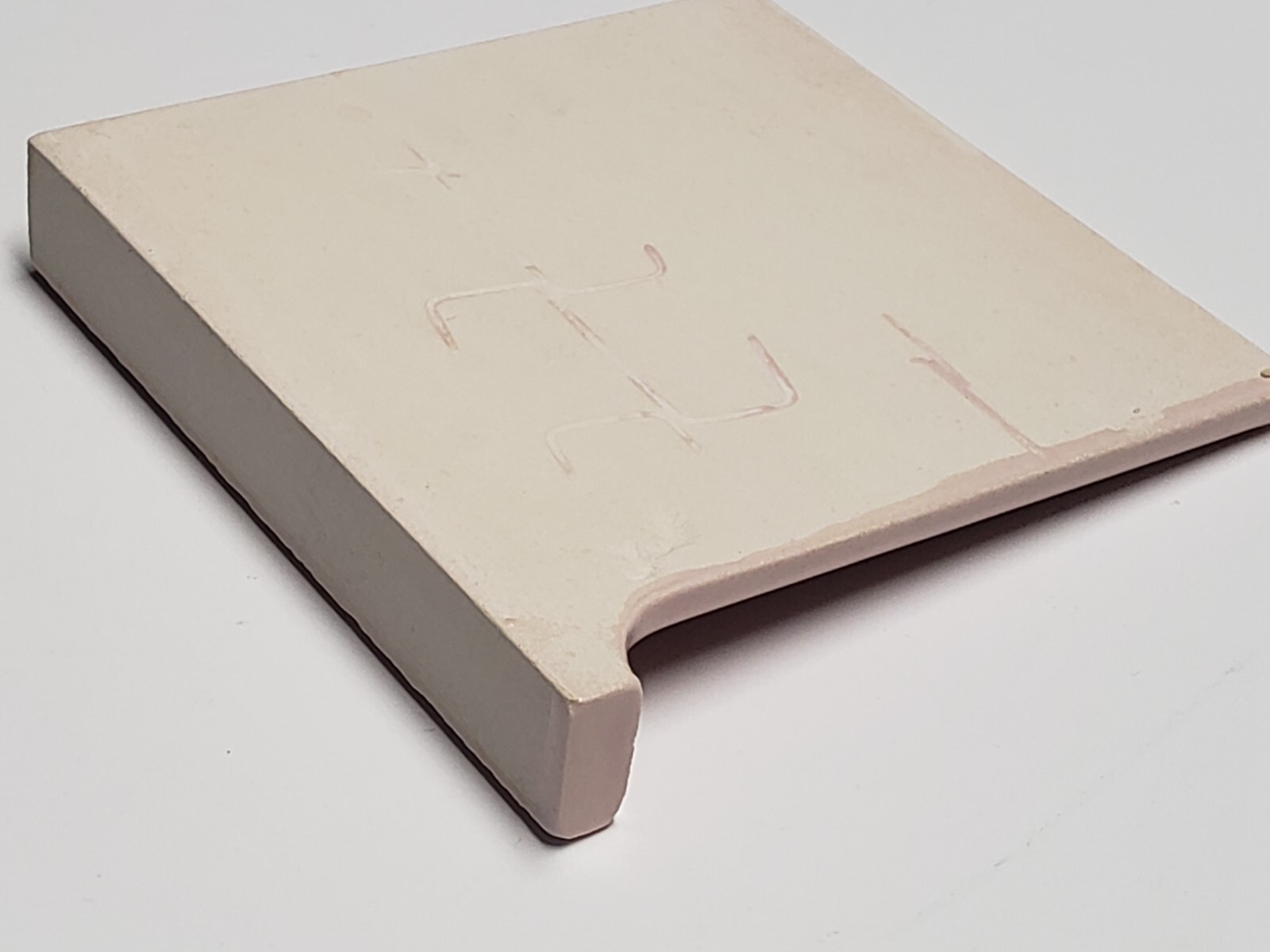 Vtg. TILECREST Ceramic Tile Corner Base Bullnose Lt. Pink Glossy V2 NEW NOS