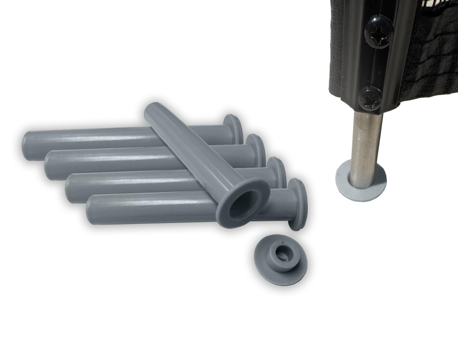 Sleeve and Cap UV Resistant Plastic PoolFence DIY Gray (5-Pack) 1/2 in x 4 in