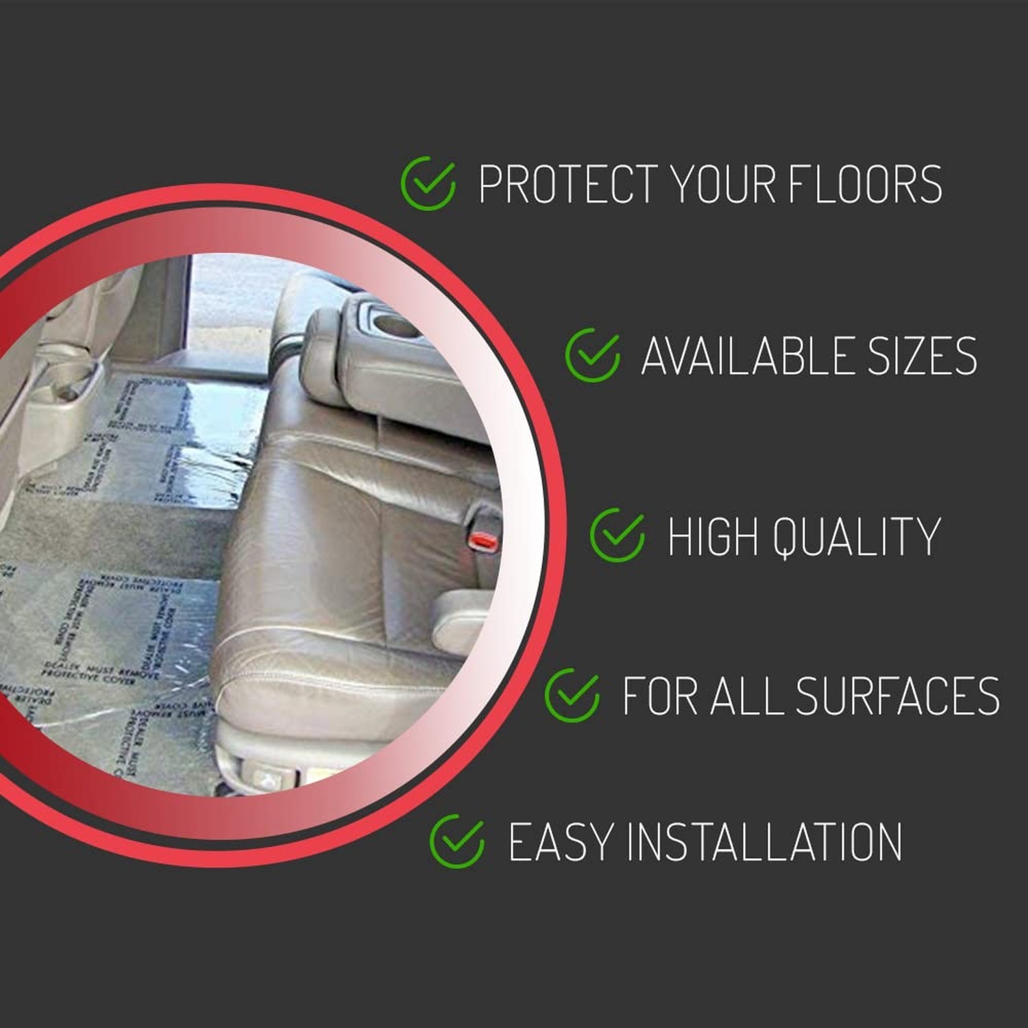 Hi-Tech Auto Adhesive Plastic Floor Mat, 4 mil | Perforated Every 24″ | 100 M…