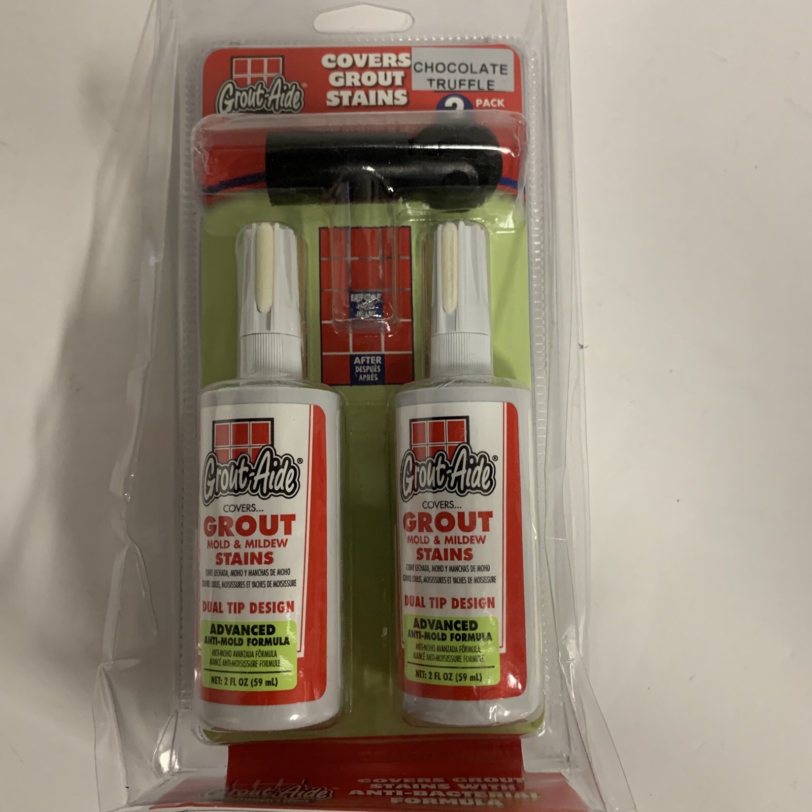 Lot of 5, Grout-Aide 2 oz Bottle Fiber Nib & Wheel Applicator, Chocolate Truffle