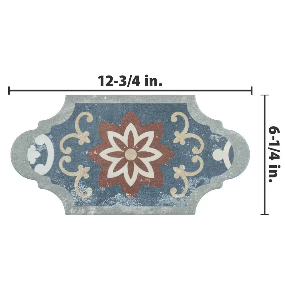 Corinto Provenzal Colors Mix 6-1/4 In. X 12-3/4 In. Porcelain Floor and Wall Til