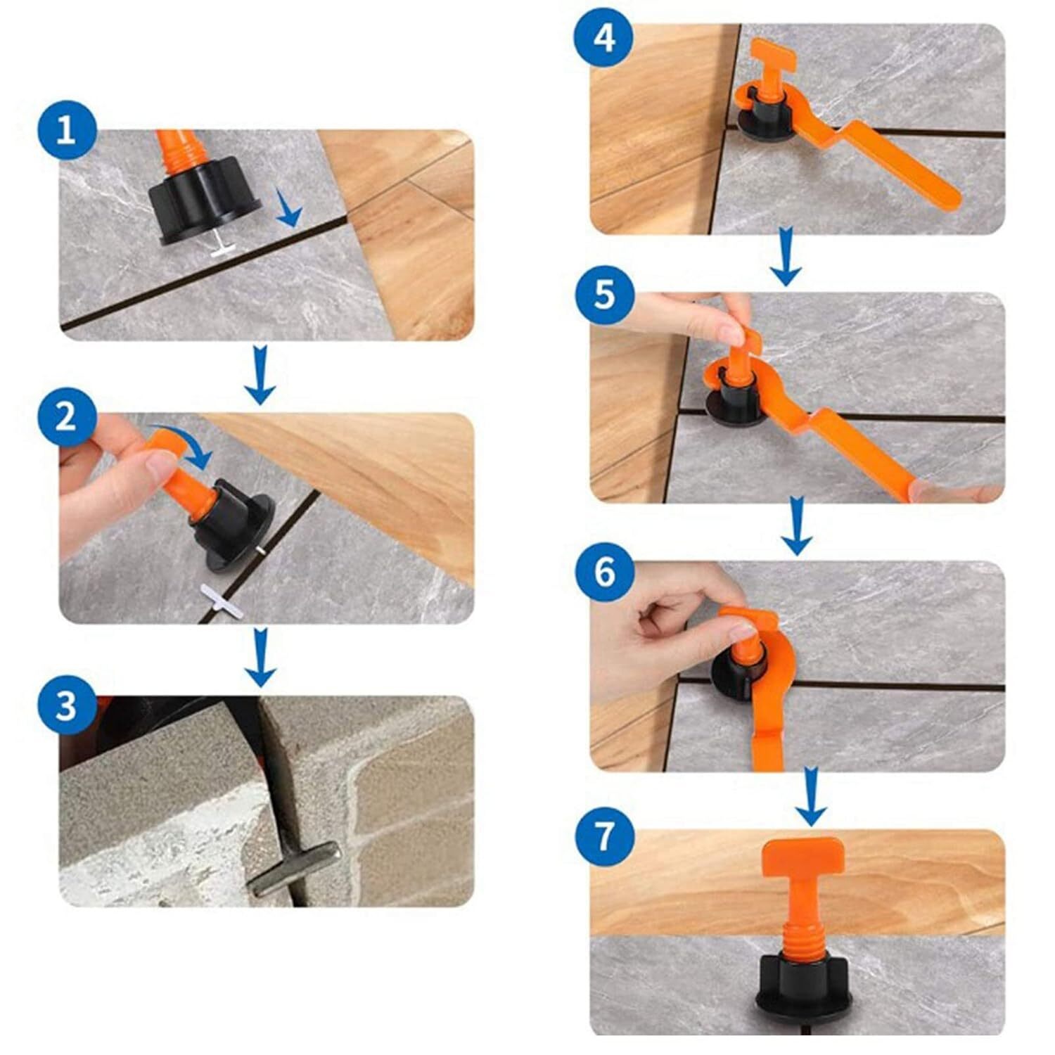 151PCS Tile Leveling System Kit for Floor and Wall Reusable Tile Spacers and