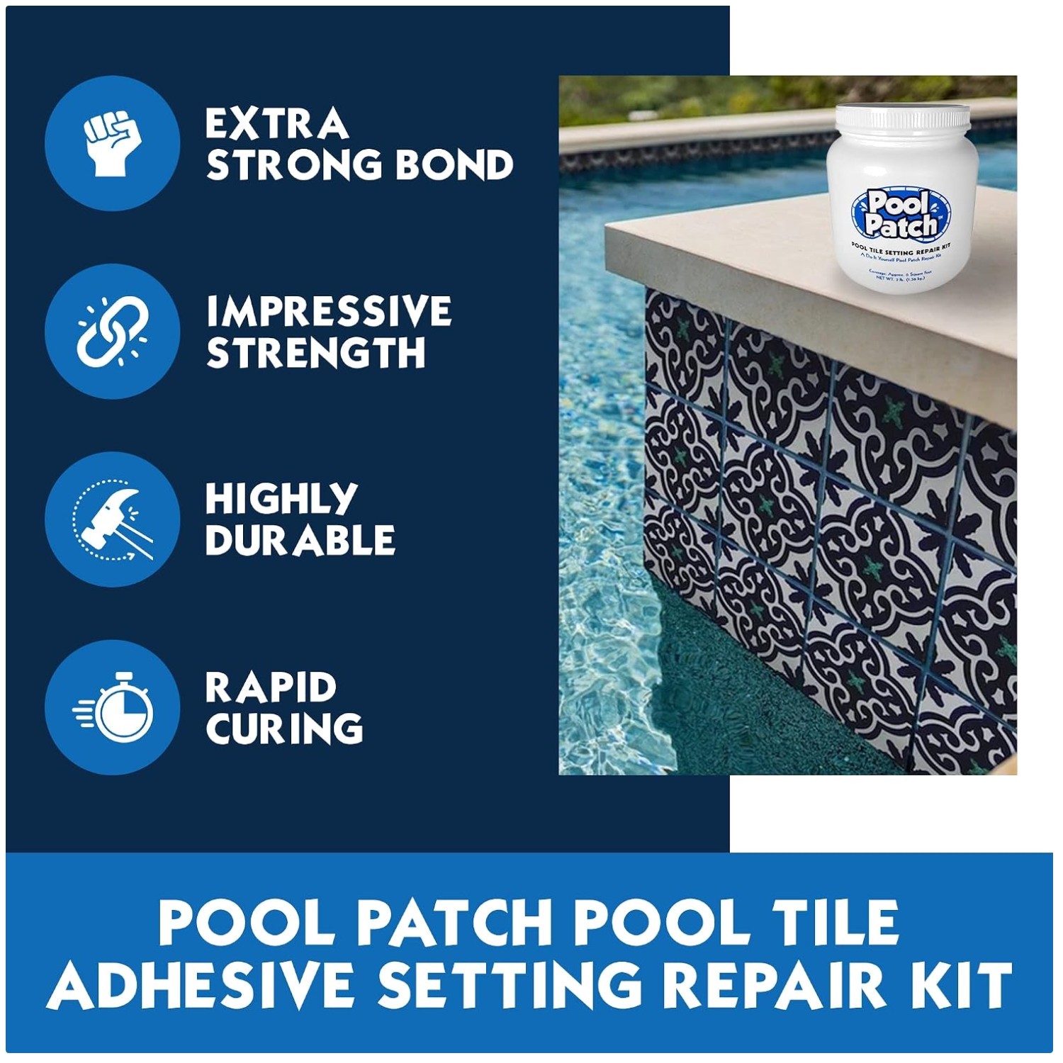 Fast Setting Pool Tile Thinset – Easy Mix & Apply – 6 sq. ft