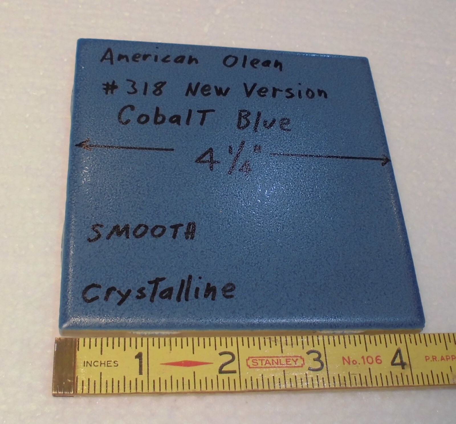 1 pc. Cobalt Blue #318: Crystalline Ceramic 4-1/4″ Tile by American Olean, NEW