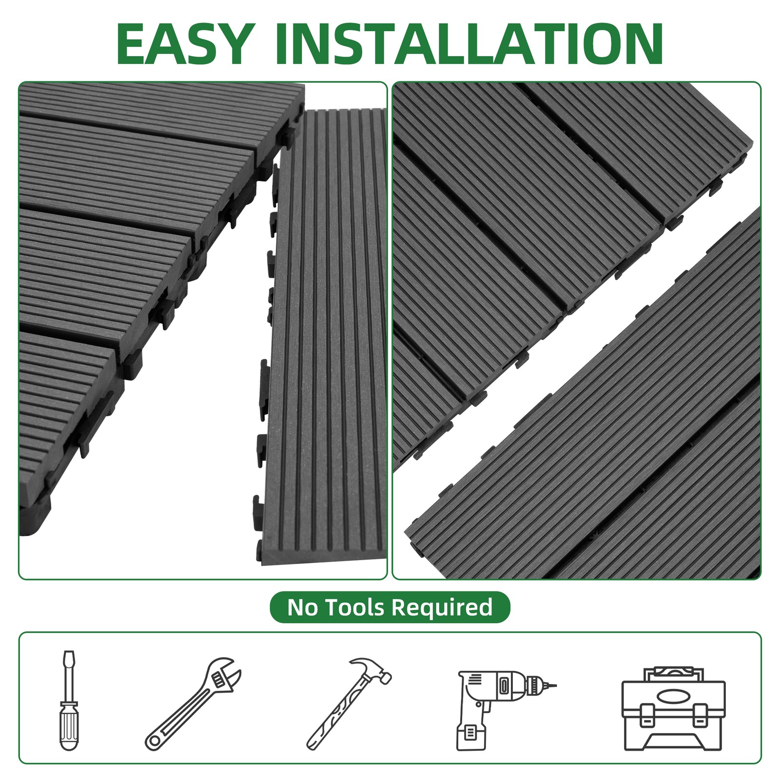 9 PCS 23.4 lb Heavy-Duty Recycled Wood-Plastic Boards, DIY Furniture Making