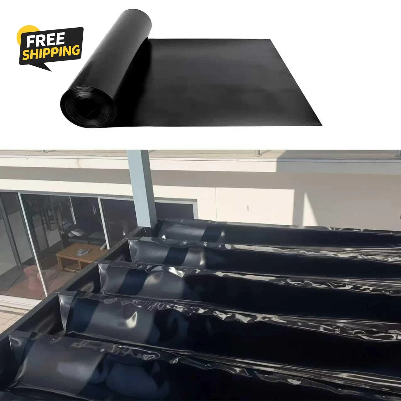 1PCS 50FT Black Waterproofing Membrane Black for under Deck Drainage System
