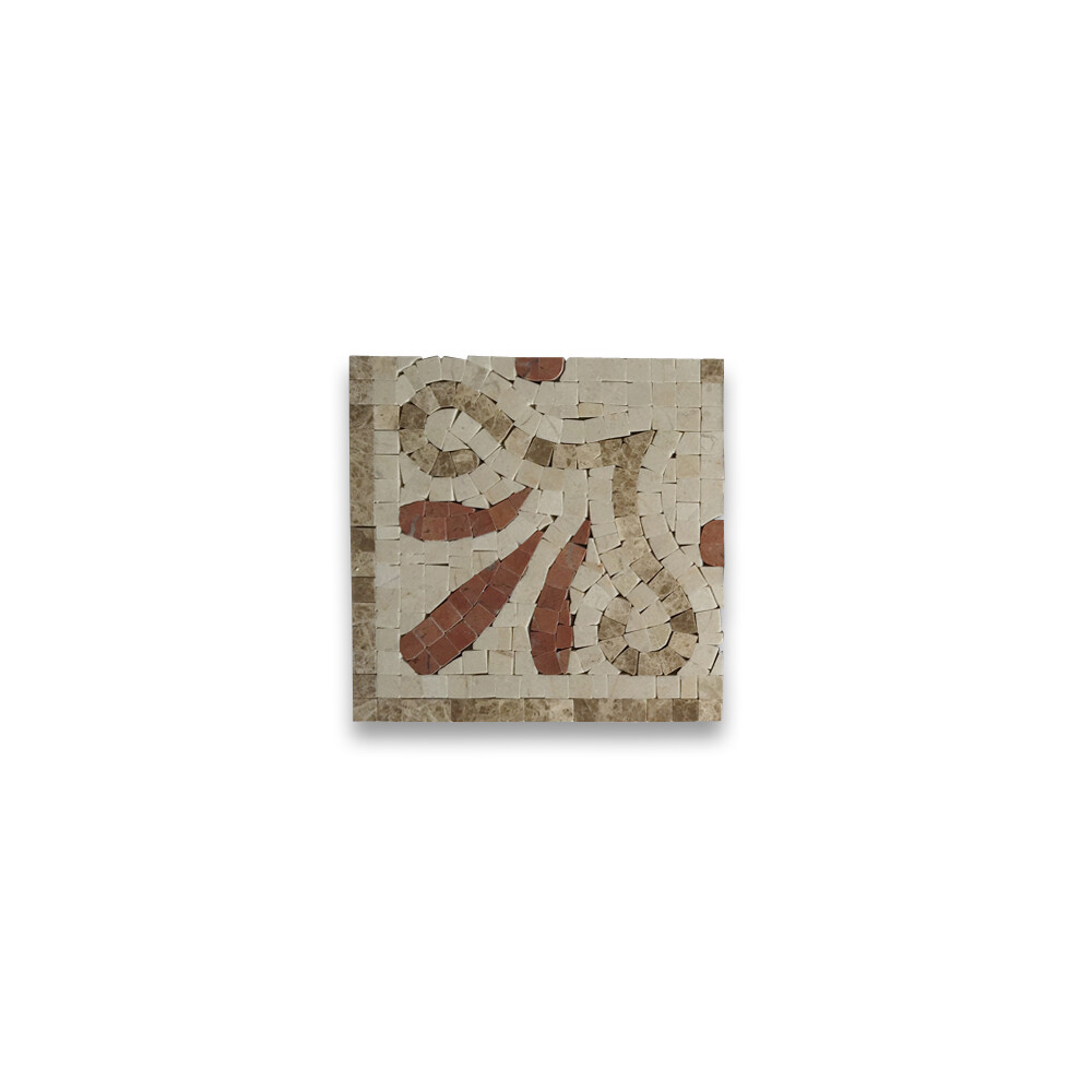 B0079CP Marble Mosaic Border Accent Tile Everlasting Crema 5.9×5.9 Polished