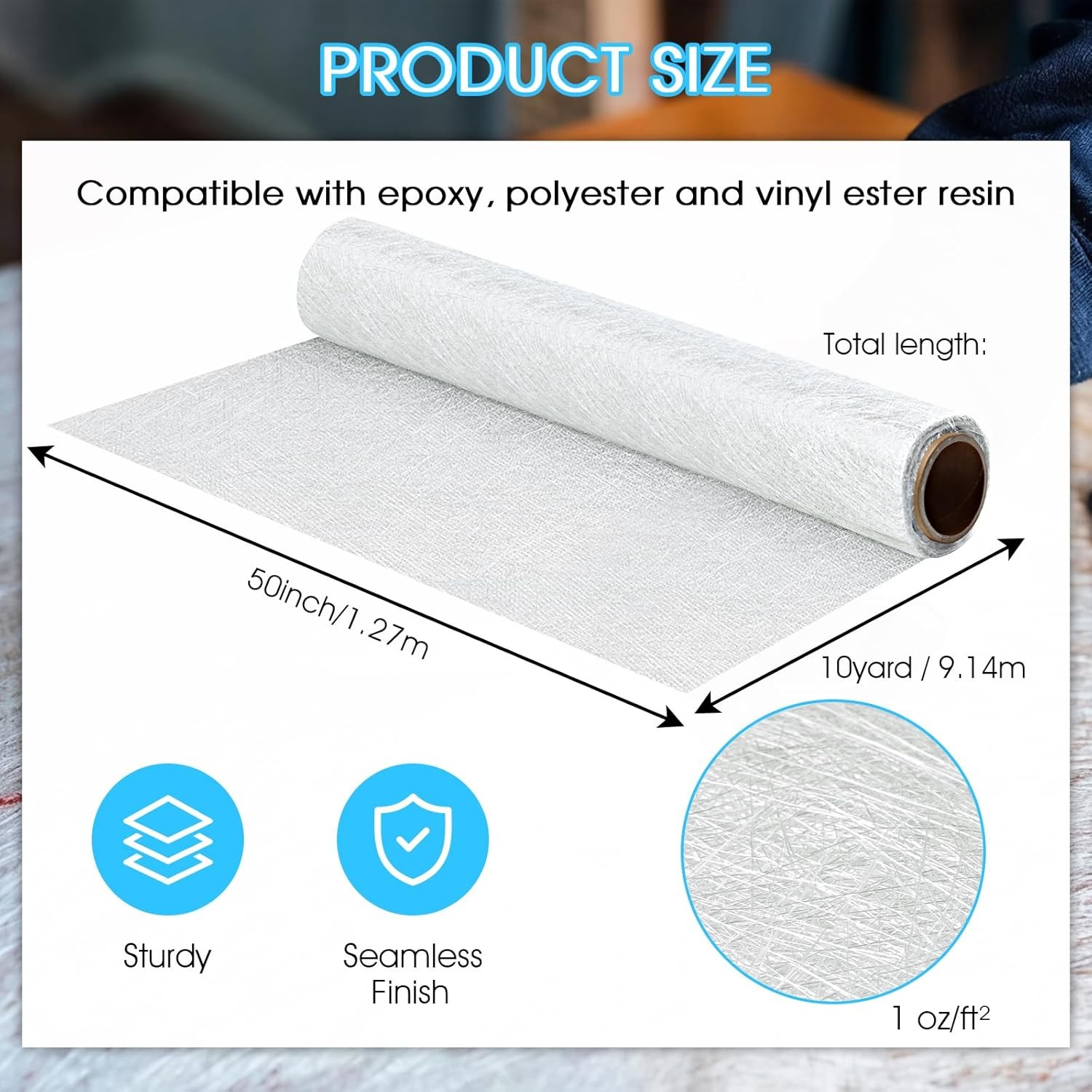 Fiberglass Chopped Strand Mat Roll 50 X 360 1 Oz CSM Fiberglass Cloth Roll for B