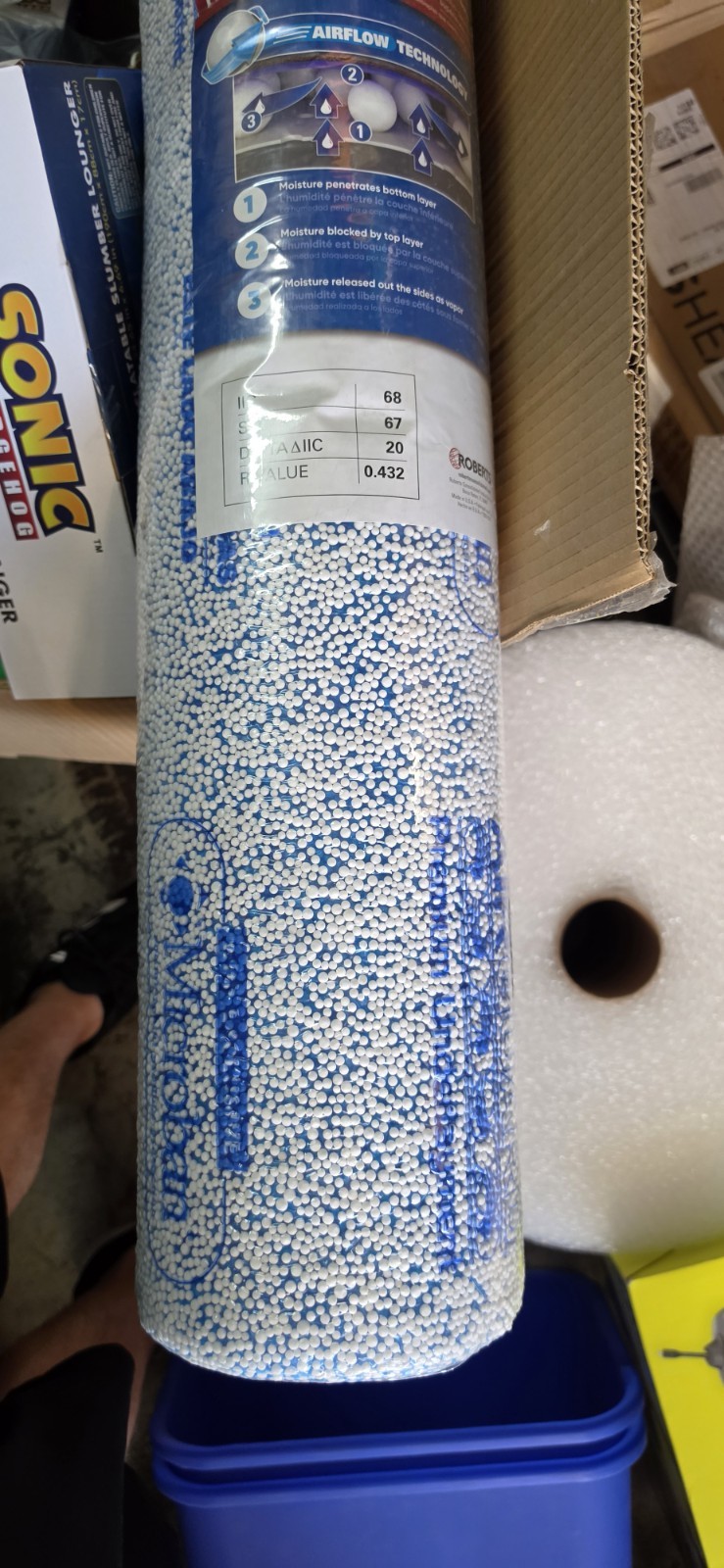Airguard 100 Sq. Ft. 40 In. X 30 Ft. X 2 Mm 5-In-1 Underlayment with Microban fo
