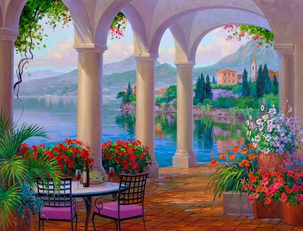 Mediterranean Accent & Decor Tile Mikki Senkarik Landscape Art MSA116AT