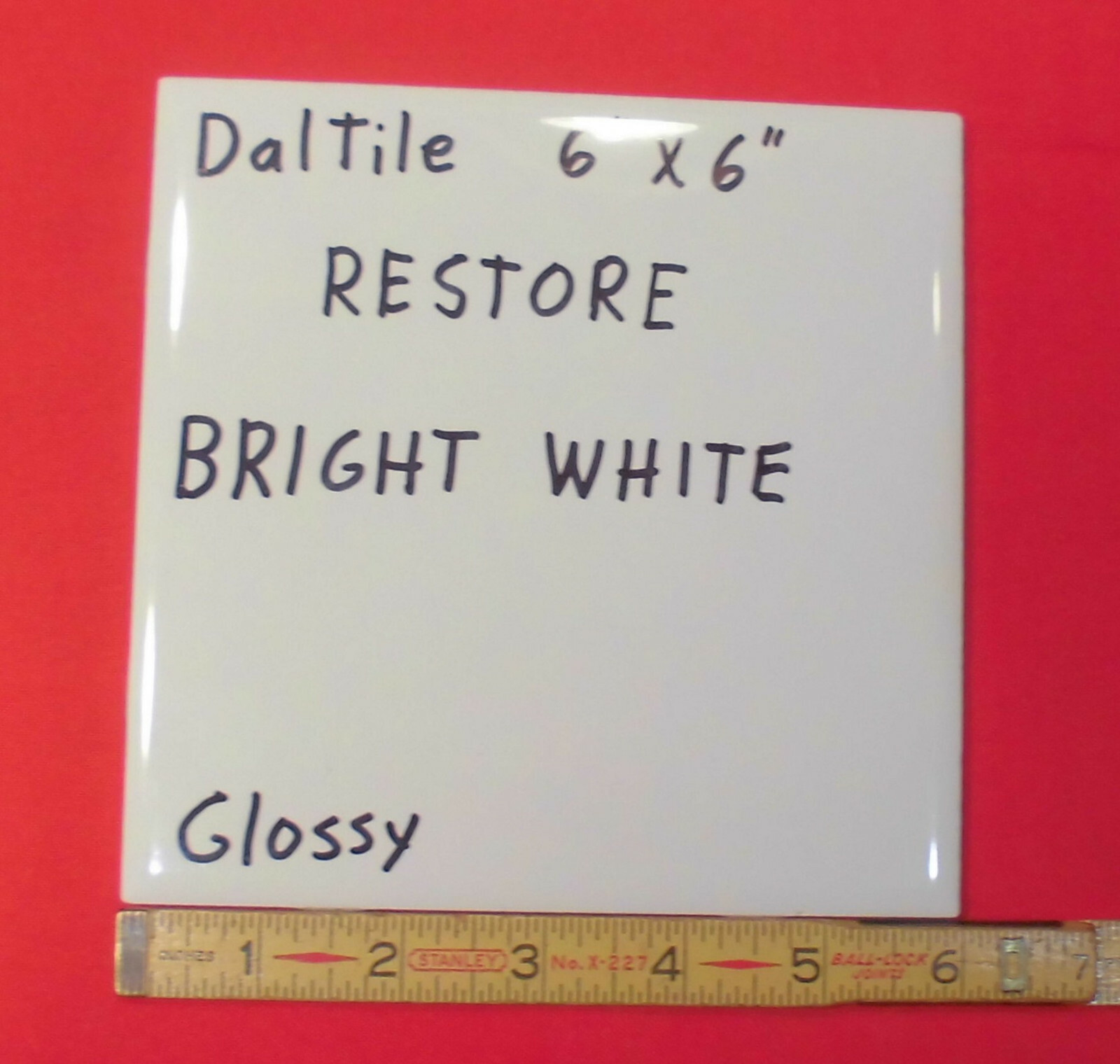 1 pc. Daltile; RESTORE Bright White; Glossy Ceramic Tile 6″ X 6″ New