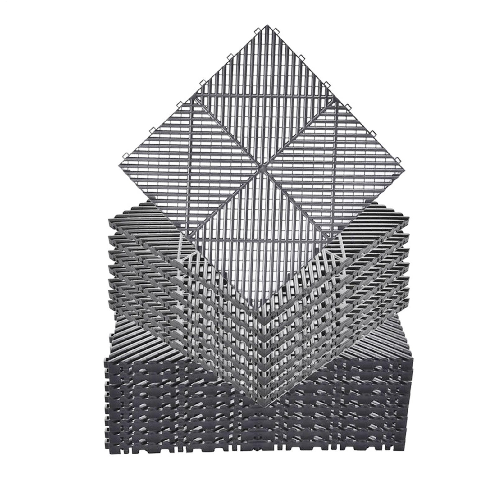 40 Pcs 15.7” x 15.7” Interlocking Modular Garage Floor Tiles Drainage Tile