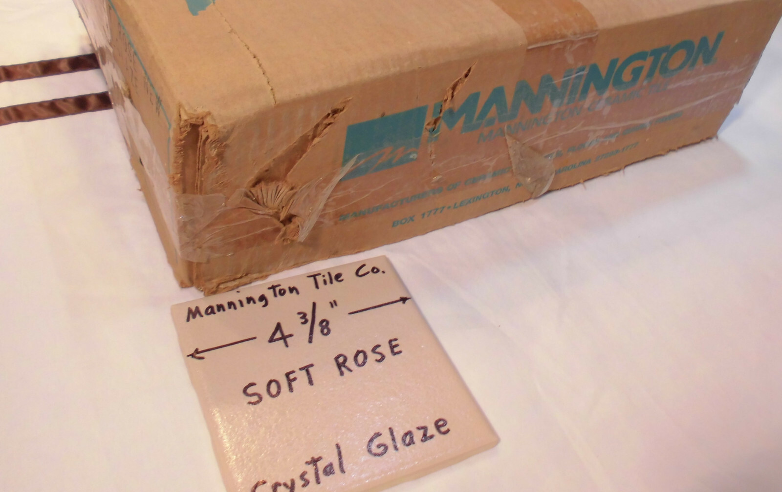 1 pc. Light-Rose-Pink: 4-3/8″ Ceramic Tile by Mannington, Matte/Crystall Glazed