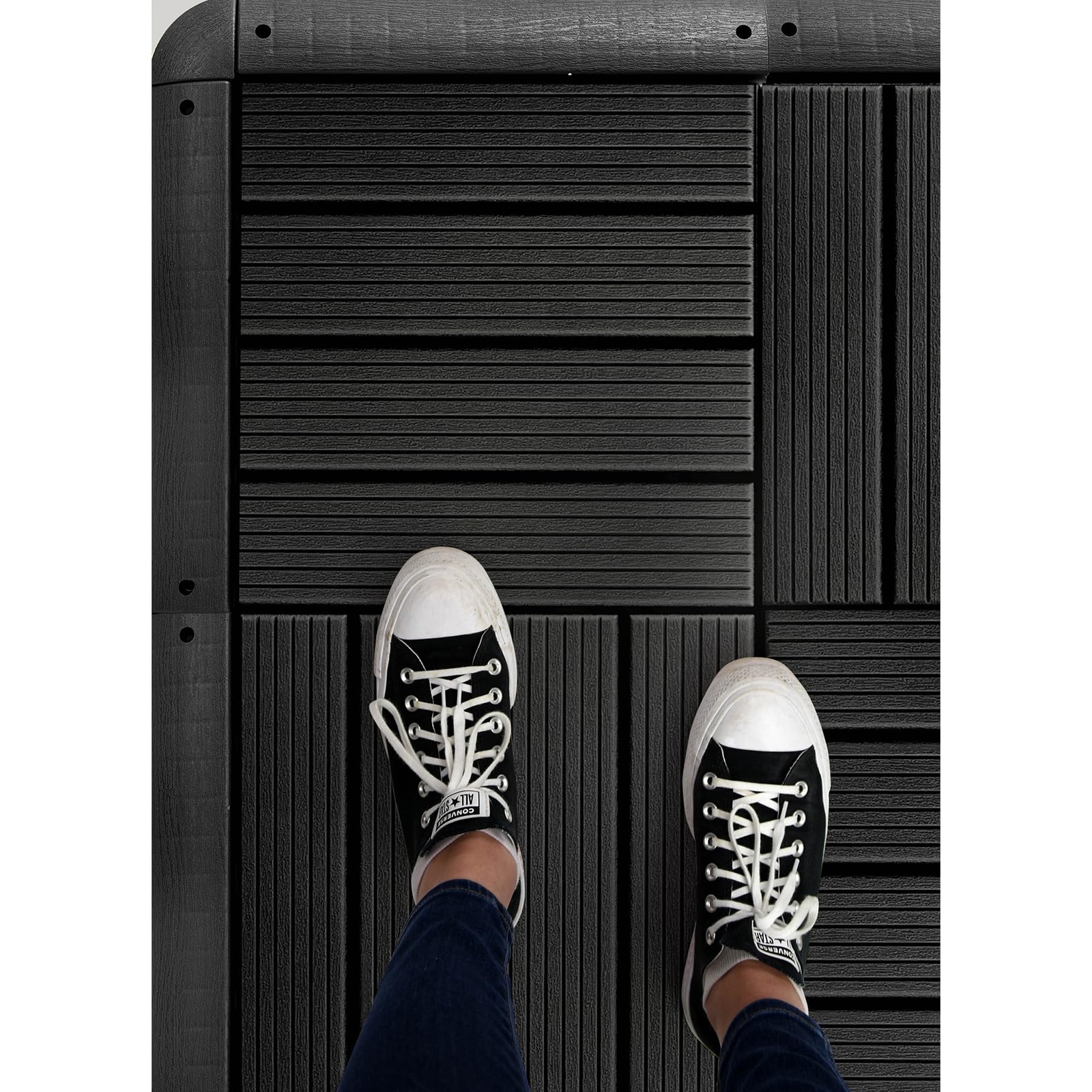 1.96×1.96 Inch Dark Grey Interlocking Deck Tiles Edge Strip FPD6186 4 PCS