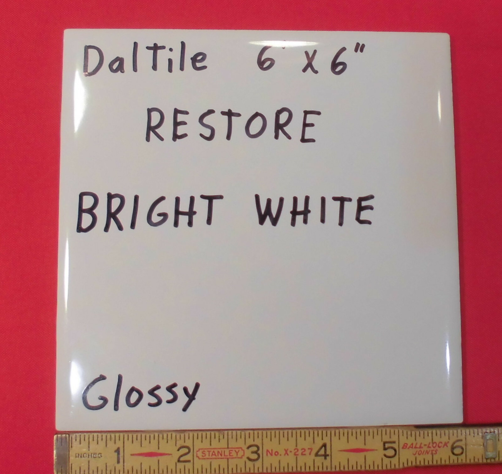 1 pc. Daltile; RESTORE Bright White; Glossy Ceramic Tile 6″ X 6″ New