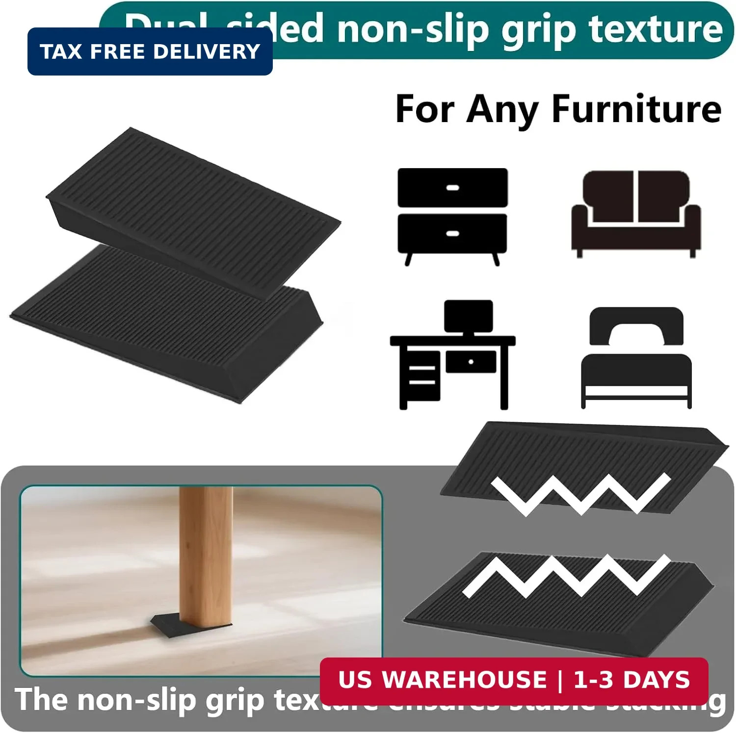 Furniture Levelers, 30Pcs Flexible Multi-Purpose Rubber Shims for Leveling – Pre