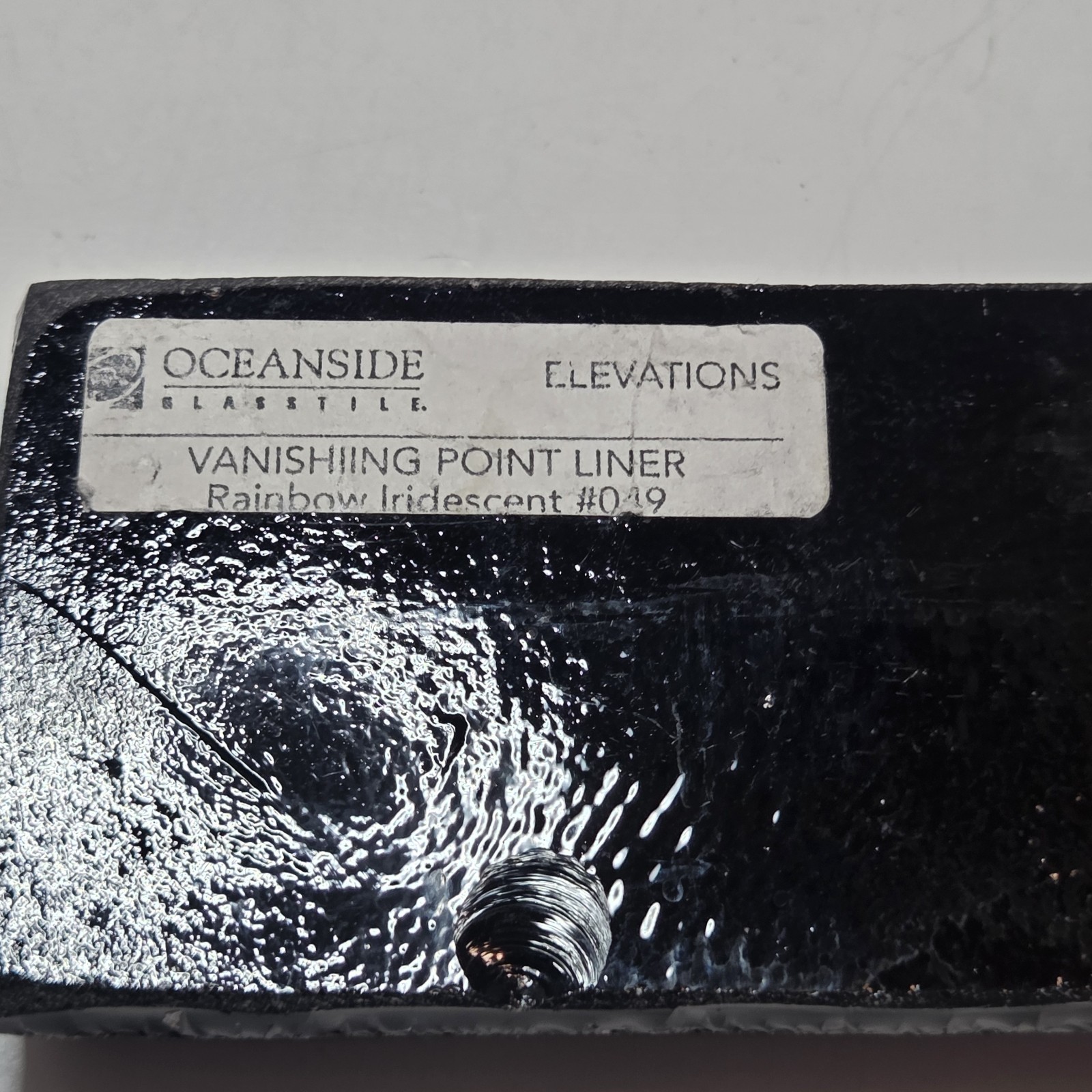 Oceanside Glass Tiles (6) Iridescent Vanishing Point Liner Crafting/Glasswork
