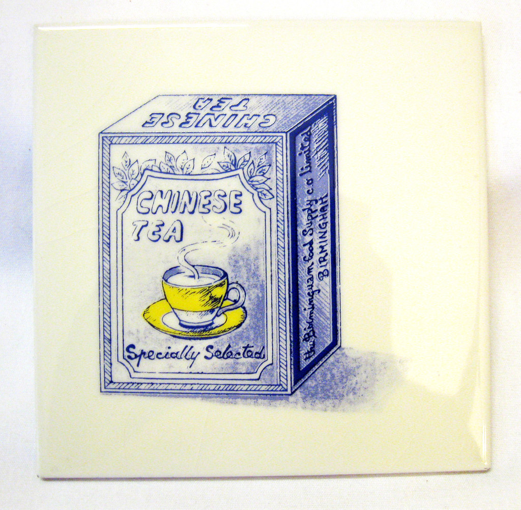 CHINESE TEA Birmingham Foods Art Tile Trivet Villeroy & Boch France AS IS