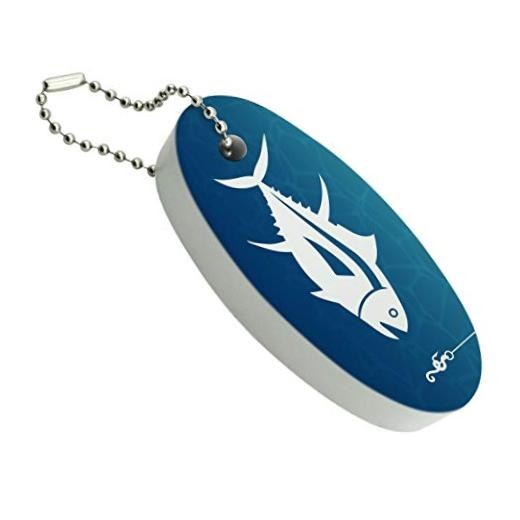 Tuna Fish Fishing Fisherman Floating Keychain Oval Foam Fishing Boat Buoy Key