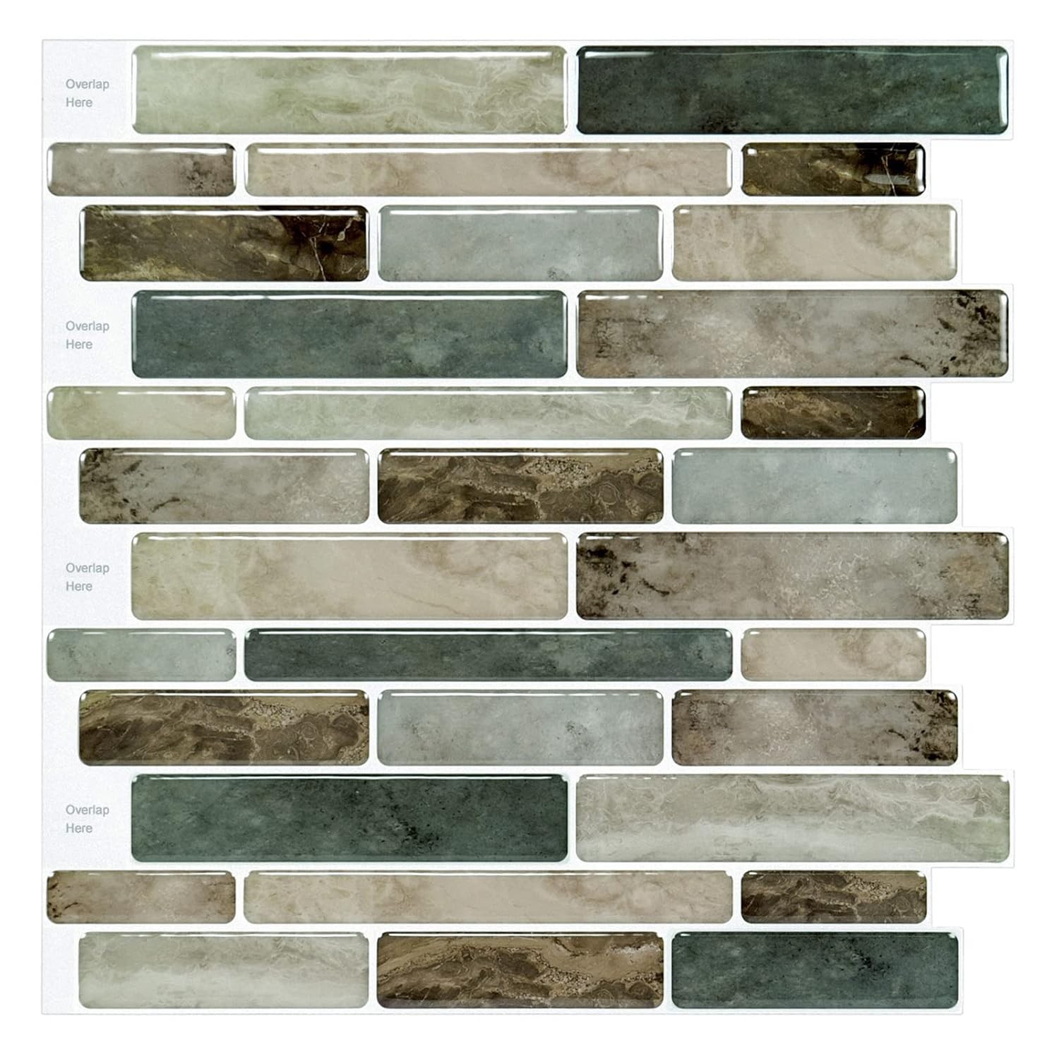 Dark Brown Marble Peel and Stick Backsplash Tiles 12×12 Inch Kitchen Adhesive
