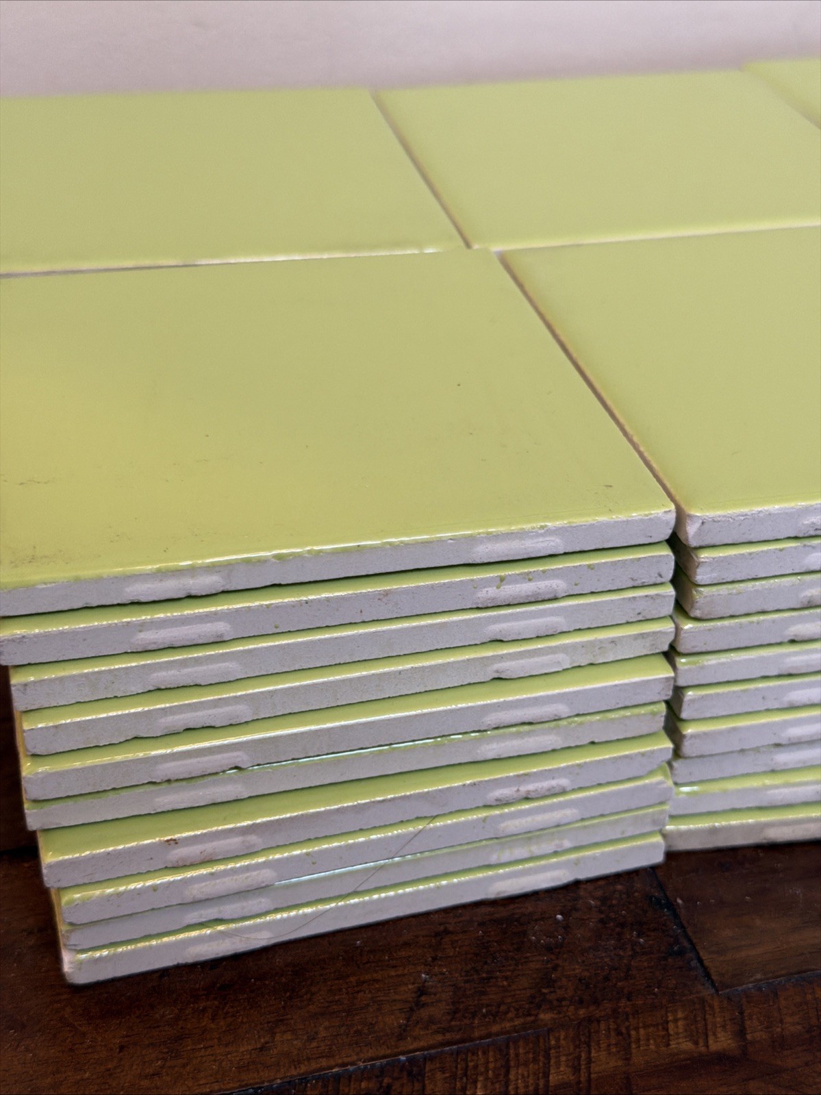 Lot Of 10 Vintage Green Tile Bathroom Replacement Craft Made In USA