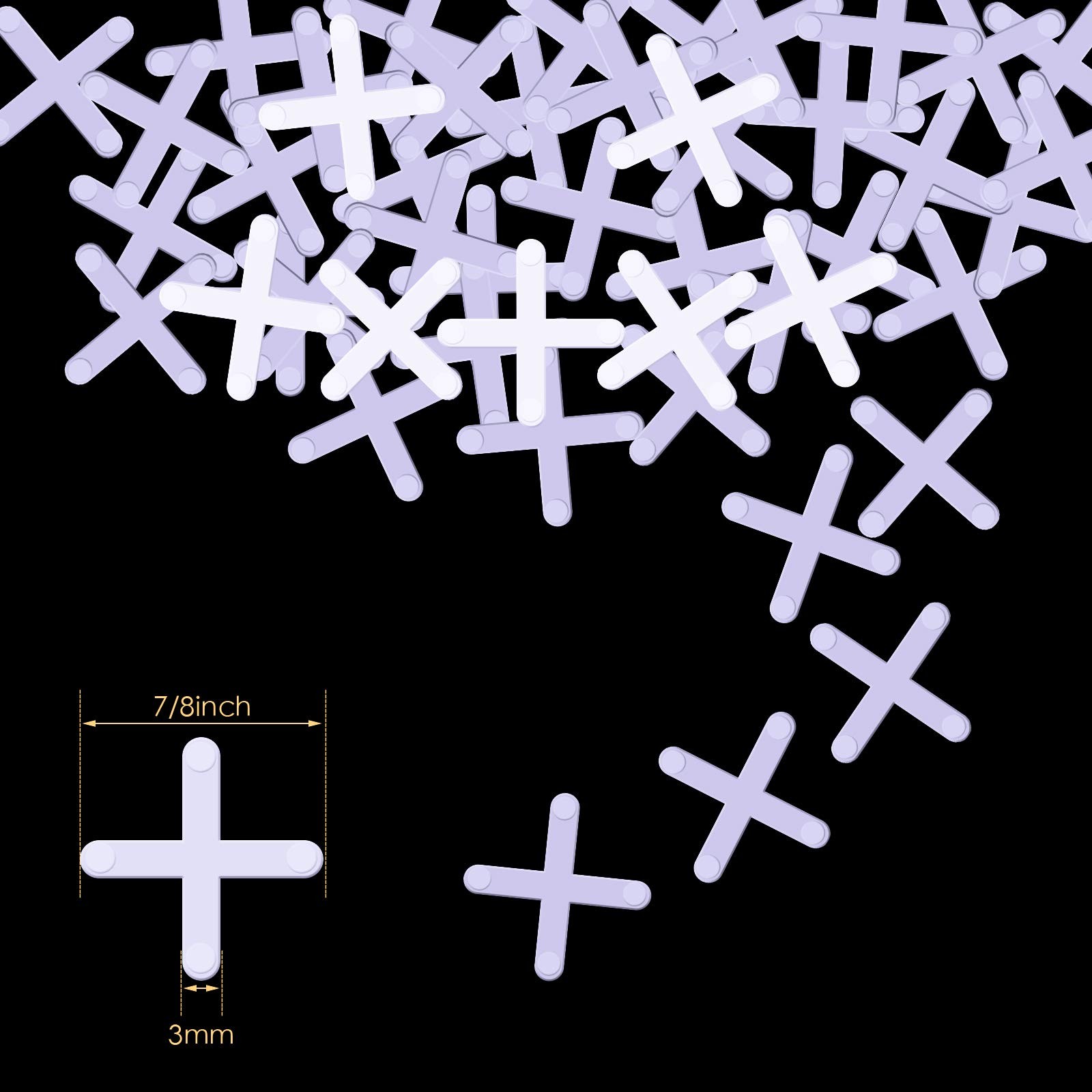Honoson 500 Pieces Wide Tile Spacers Tiles Leveler 1/8 Inch, Clear