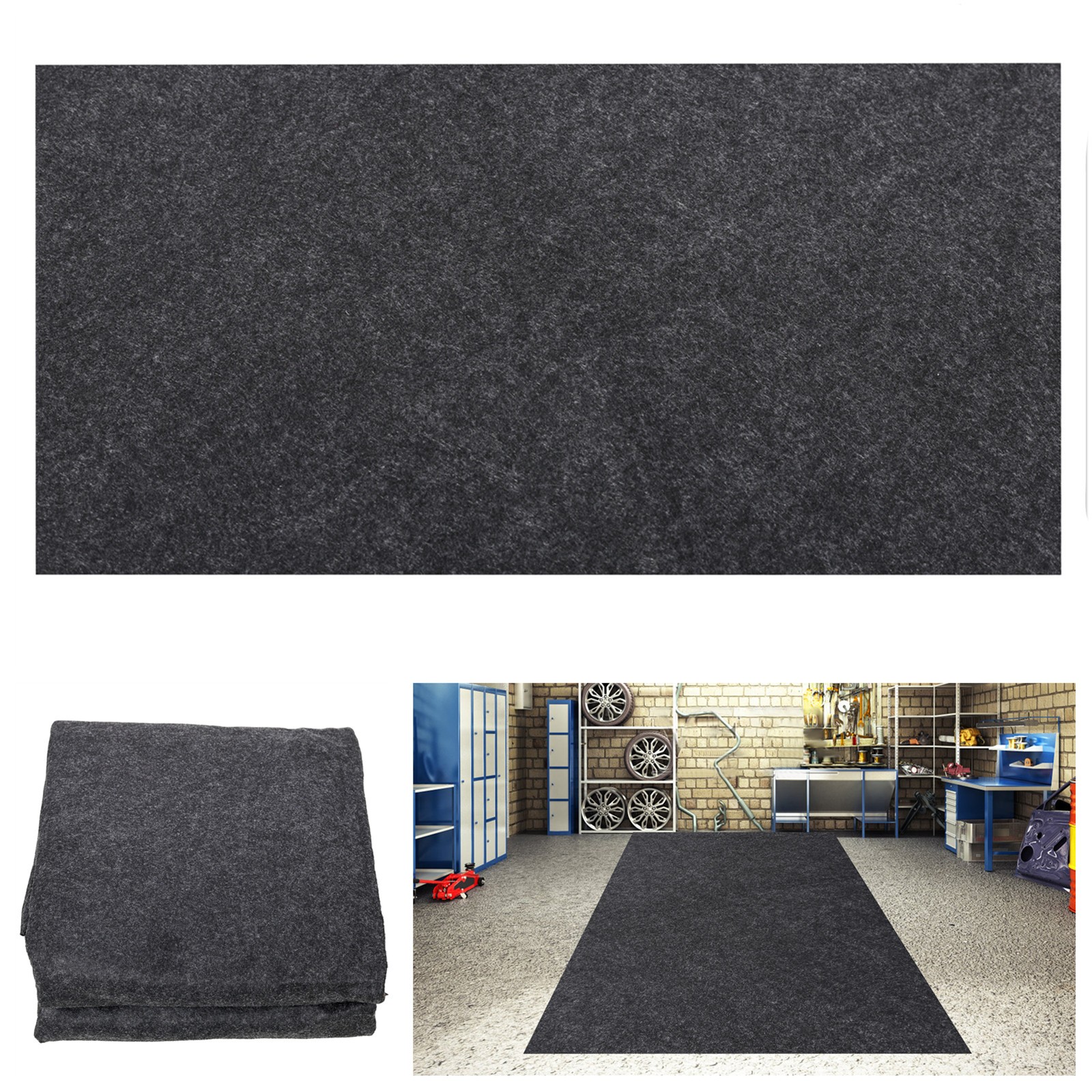 17′ x 7’5″ Multi-Purpose Garage Protect Floor Mat Absorbent Oil Pad Parking Mat