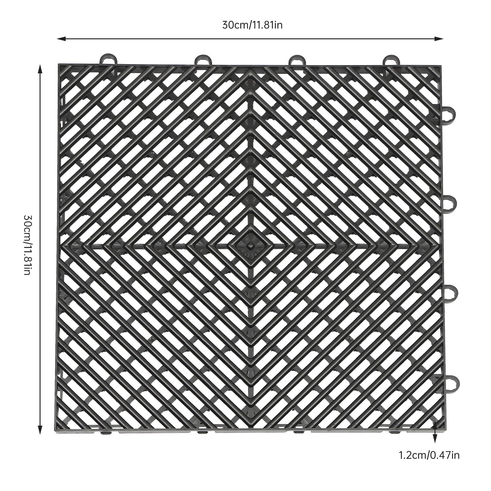 New Interlocking Garage Floor Tiles 25/55 PCS Deck 12″x12″ Snow Water Drainage