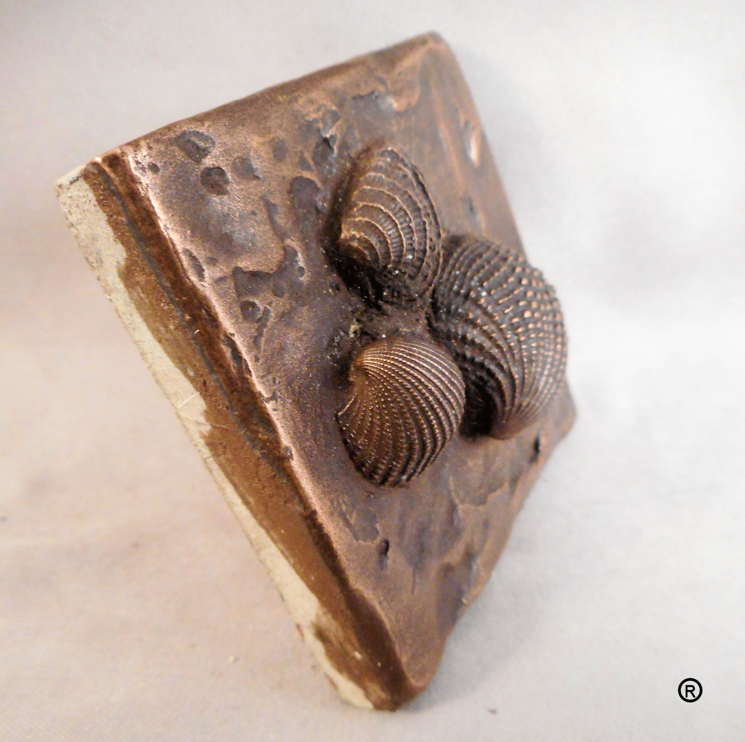 Bronze Sea Shells #2 Decorative Dot Tile by Metal Tile Arts Manufacturing
